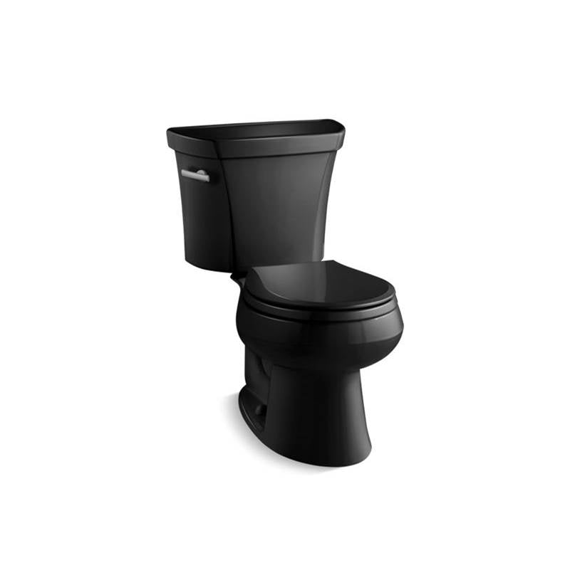 Kohler Wellworth® Two-piece round-front 1.28 gpf toilet with tank cover locks