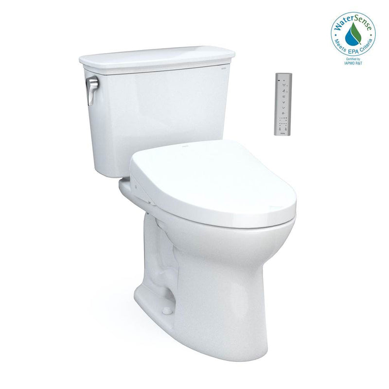 TOTO Toto® Drake® Transitional Washlet®+ Two-Piece Elongated 1.28 Gpf Universal Height Tornado Flush® Toilet With S500E Bidet Seat