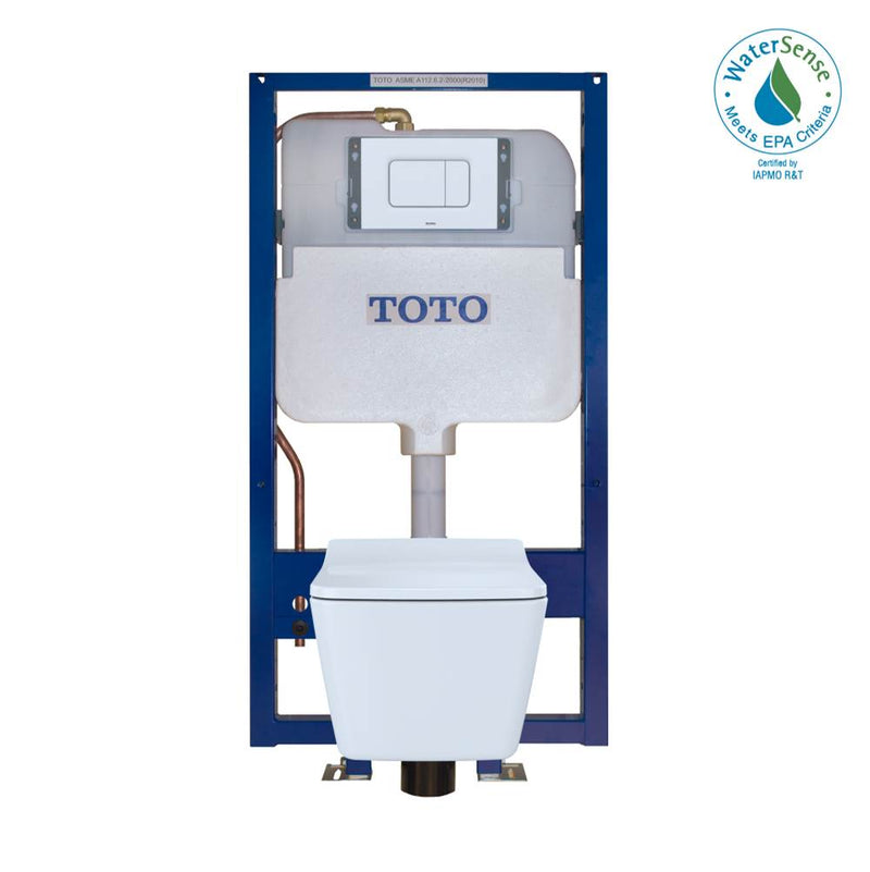 TOTO Toto® Sp Wall-Hung Square-Shape Toilet And Duofit® In-Wall 1.28 And 0.9 Gpf Dual-Flush Tank System With Copper Supply