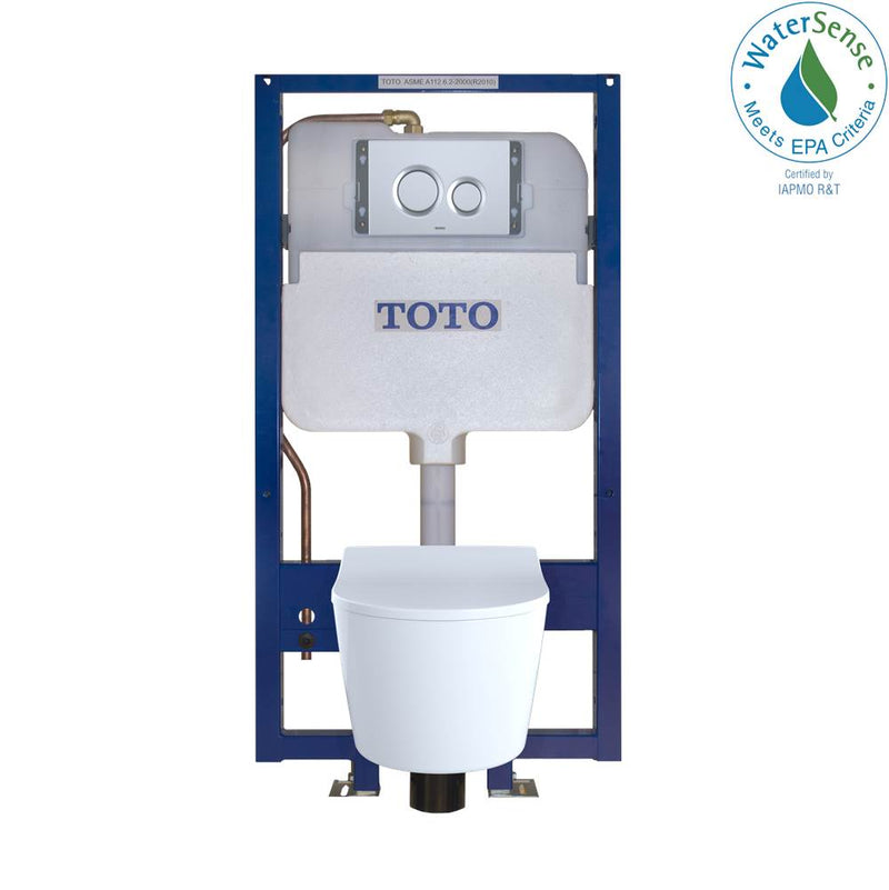 TOTO Toto® Rp Wall-Hung D-Shape Toilet And Duofit® In-Wall 1.28 And 0.9 Gpf Dual-Flush Tank System With Copper Supply