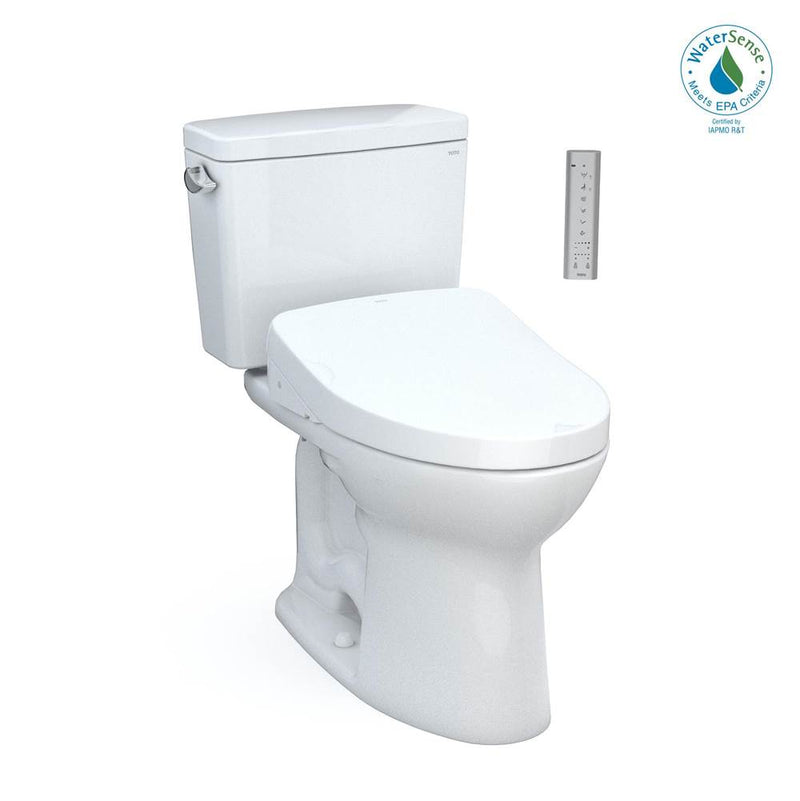 TOTO Toto® Drake® Washlet®+ Two-Piece Elongated 1.28 Gpf Universal Height Tornado Flush® Toilet With Auto Flush S500E Bidet Seat