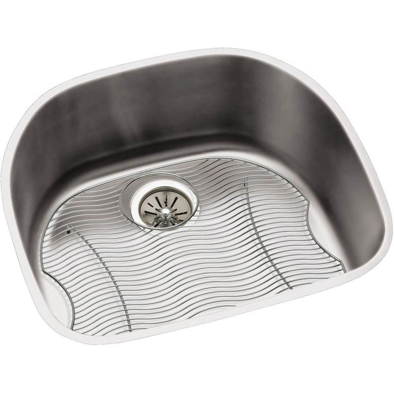 Elkay Lustertone Classic Stainless Steel 23-5/8'' x 21-1/4'' x 10'', Single Bowl Undermount Sink Kit