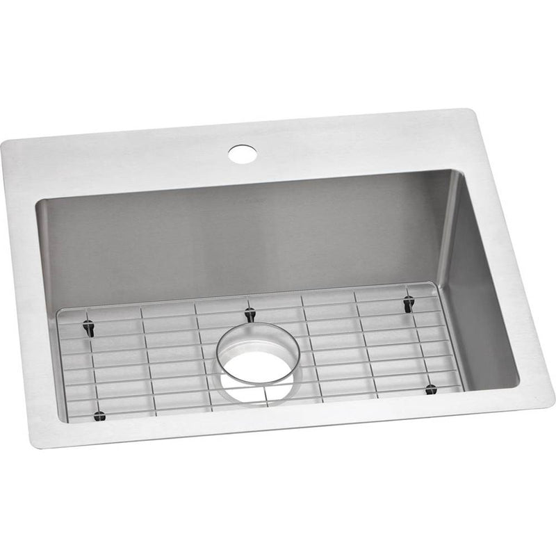 Elkay Crosstown 18 Gauge Stainless Steel 25'' x 22'' x 9'', 1-Hole Single Bowl Dual Mount Sink Kit