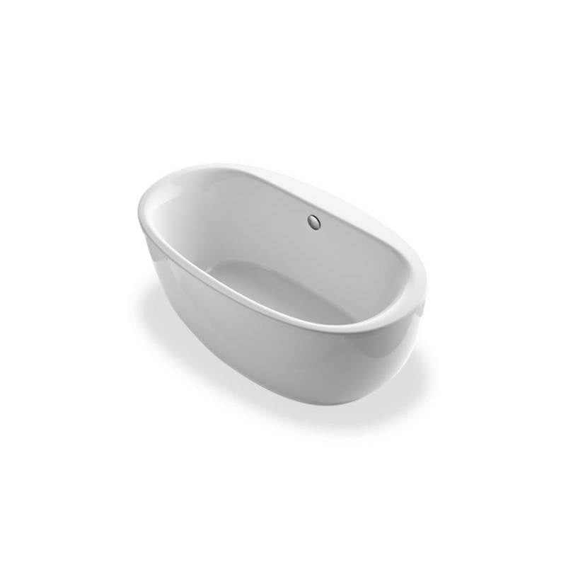 Kohler Sunstruck® 65-1/2'' x 35-1/2'' oval freestanding bath with fluted shroud and center drain