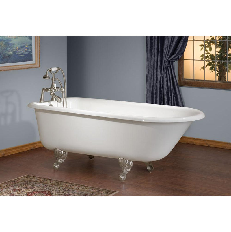 Cheviot Products TRADITIONAL Cast Iron Bathtub with Flat Area for Faucet Holes