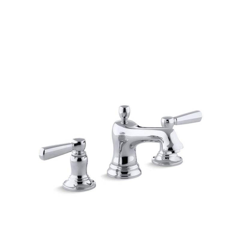 Kohler Bancroft® Widespread bathroom sink faucet with metal lever handles