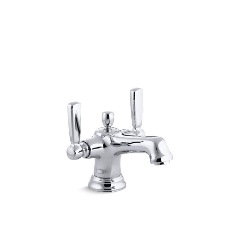 Kohler Bancroft® Monoblock single-hole bathroom sink faucet with escutcheon and metal lever handles