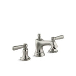 Kohler Bancroft® Widespread bathroom sink faucet with metal lever handles