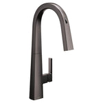 Moen Nio Motion Control Smart Kitchen Faucet In Matte Black - One Handle High Arc Pulldown