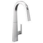 Moen Nio Motion Control Smart Kitchen Faucet In Matte Black - One Handle High Arc Pulldown