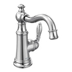 Moen Weymouth One-Handle Single Hole Traditional Bathroom Sink Faucet with Drain Assembly