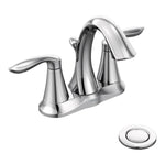 Moen Eva Two-Handle Centerset Bathroom Sink Faucet with Drain Assembly