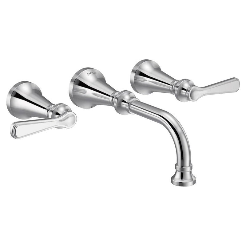 Moen Colinet Traditional Lever Handle Wall Mount Bathroom Faucet Trim, Valve Required