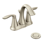 Moen Eva Two-Handle Centerset Bathroom Sink Faucet with Drain Assembly