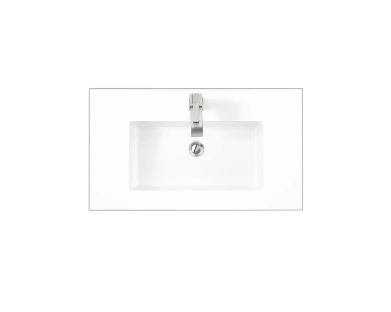 James Martin Vanities 31.5" Solid Surface Vanity Top with 1 Integrated Stone Composite Sink and 1 Faucet Hole