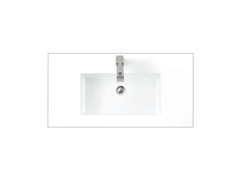 James Martin Vanities 35.4" Solid Surface Vanity Top with 1 Integrated Stone Composite Sink and 1 Faucet Hole