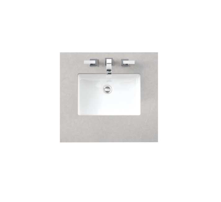 James Martin Vanities 26" Quartz Vanity Top with 1 Undermount Porcelain Sink and 3 Faucet Holes