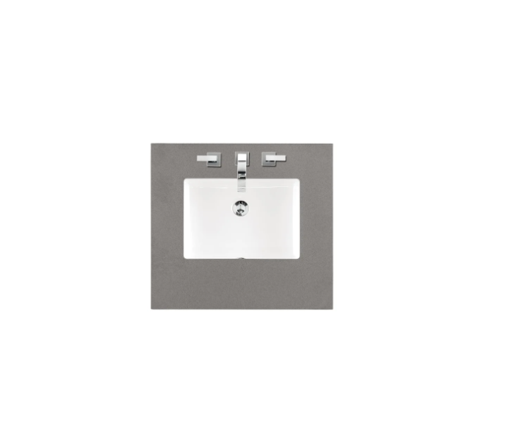 James Martin Vanities 26" Quartz Vanity Top with 1 Undermount Porcelain Sink and 3 Faucet Holes