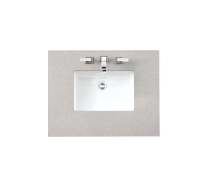 James Martin Vanities 30" Quartz Vanity Top with 1 Undermount Porcelain Sink and 3 Faucet Holes