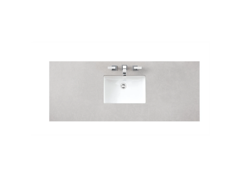 James Martin Vanities 60" Quartz Vanity Top with 1 Undermount Porcelain Sink and 3 Faucet Holes