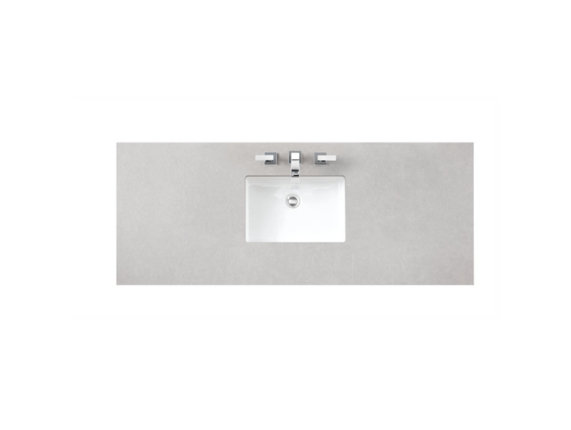 James Martin Vanities 60" Quartz Vanity Top with 1 Undermount Porcelain Sink and 3 Faucet Holes