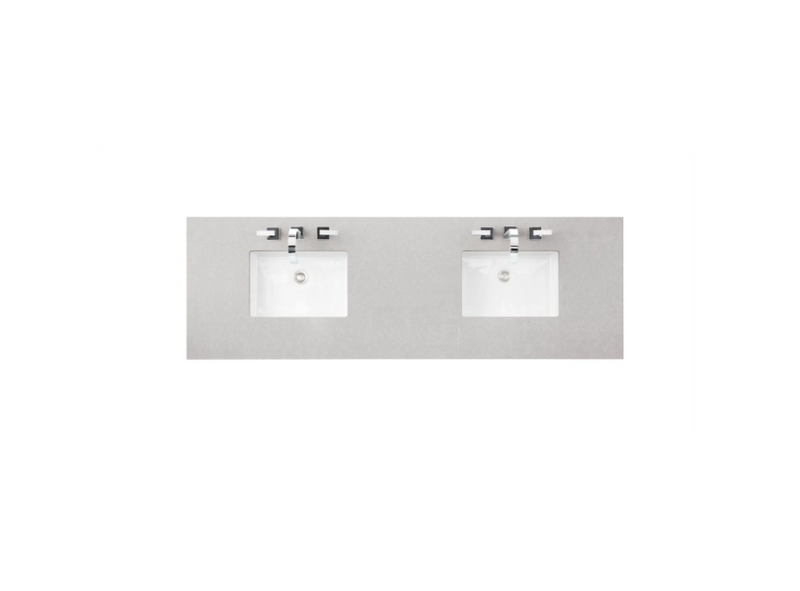 James Martin Vanities 72" Quartz Vanity Top with 1 Undermount Porcelain Sink and 3 Faucet Holes