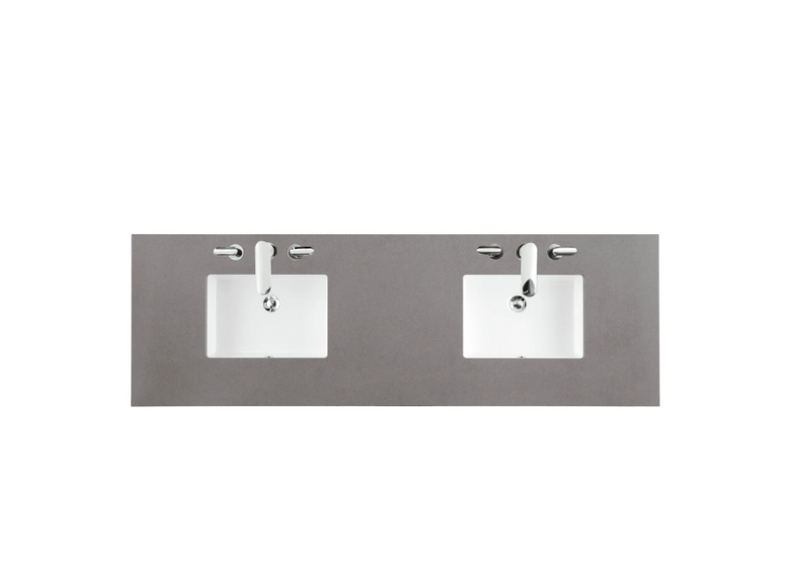 James Martin Vanities 72" Quartz Vanity Top with 2 Undermount Porcelain Sinks and 3 Faucet Holes