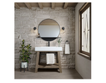 James Martin Vanities Auburn 18-1/8" Rectangular Hardwood and Stone Composite Console Bathroom Sink with Single Faucet Hole