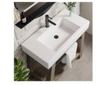 James Martin Vanities Auburn 18-1/8" Rectangular Hardwood and Stone Composite Console Bathroom Sink with Single Faucet Hole