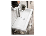 James Martin Vanities Boston 39-3/8" Rectangular Porcelain Console Bathroom Sink with Overflow and Single Faucet Hole