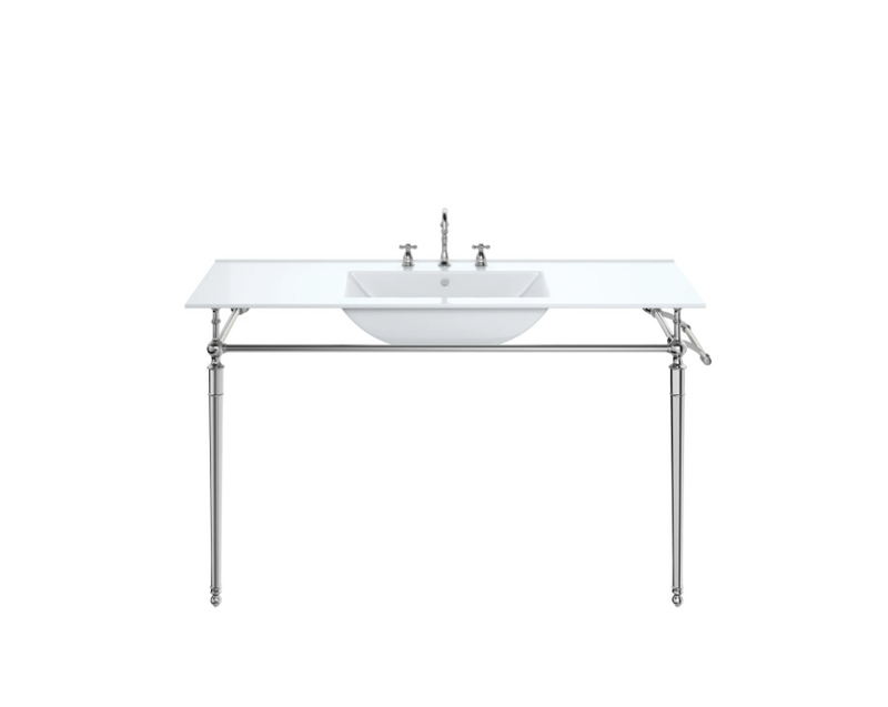 James Martin Vanities Westley 47-3/16" Single Basin Console Sink with Stainless Steel Stand and Porcelain Rectangular Sink