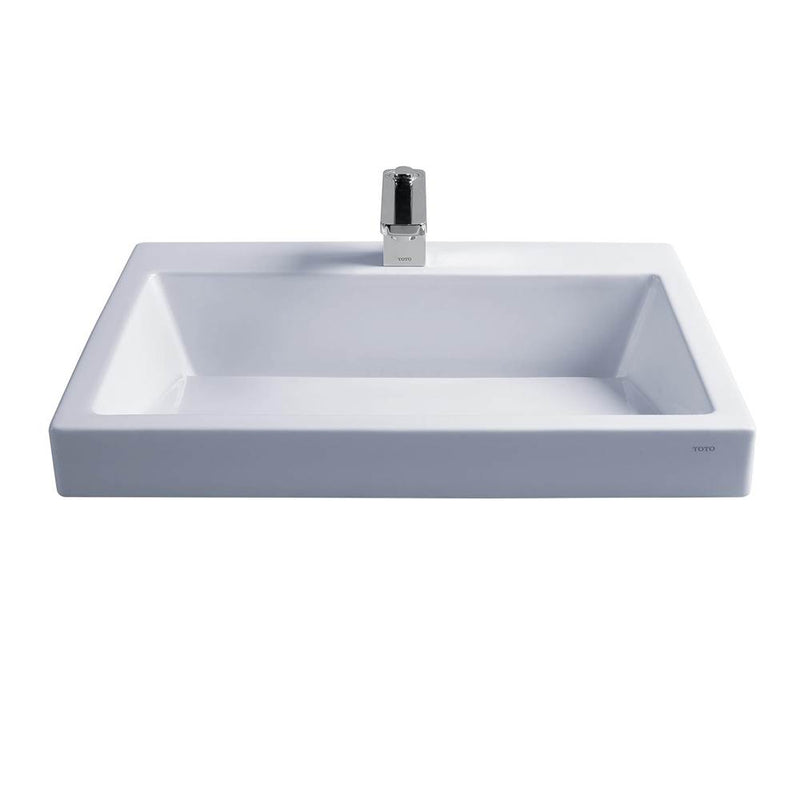 TOTO Toto® Kiwami® Renesse® Design I Rectangular Fireclay Vessel Bathroom Sink With Cefiontect For 8 Inch Faucets