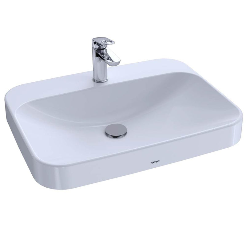 TOTO Toto® Arvina™ Rectangular 23'' Vessel Bathroom Sink With Cefiontect For Single Hole Faucets