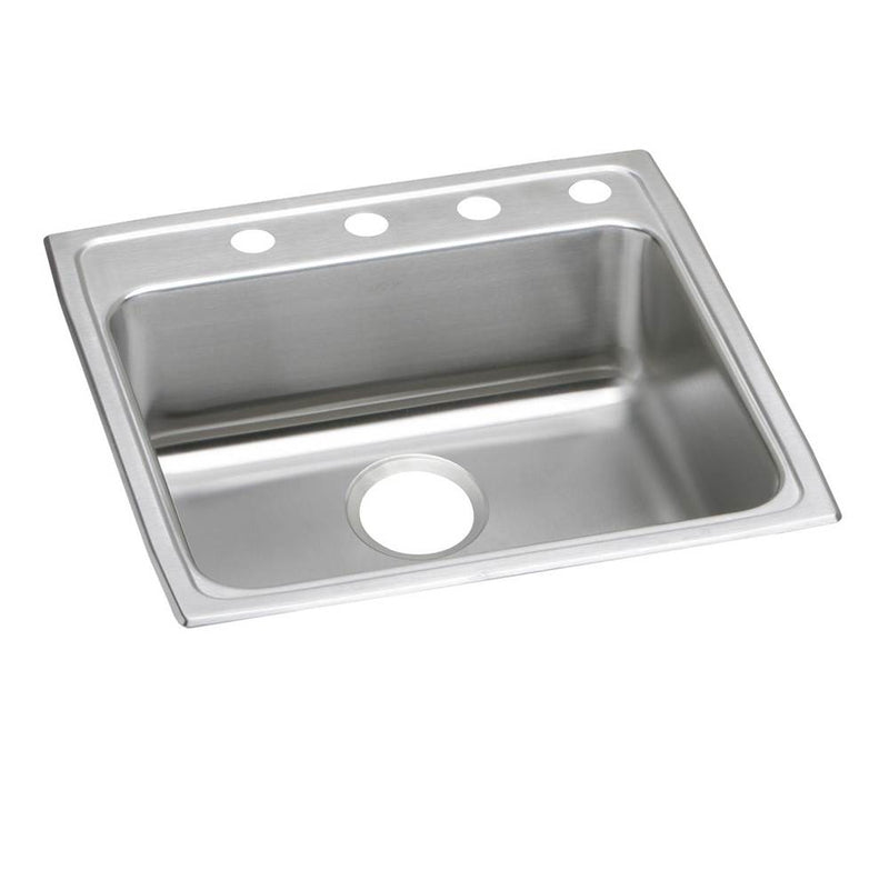 Elkay Lustertone Classic Stainless Steel 22'' x 22'' x 6-1/2'', 4-Hole Single Bowl Drop-in ADA Sink