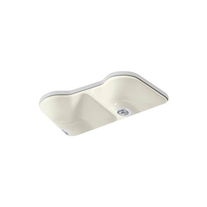 Kohler Hartland® 33'' x 22'' x 9-5/8'' Undermount double-equal kitchen sink with 5 faucet holes