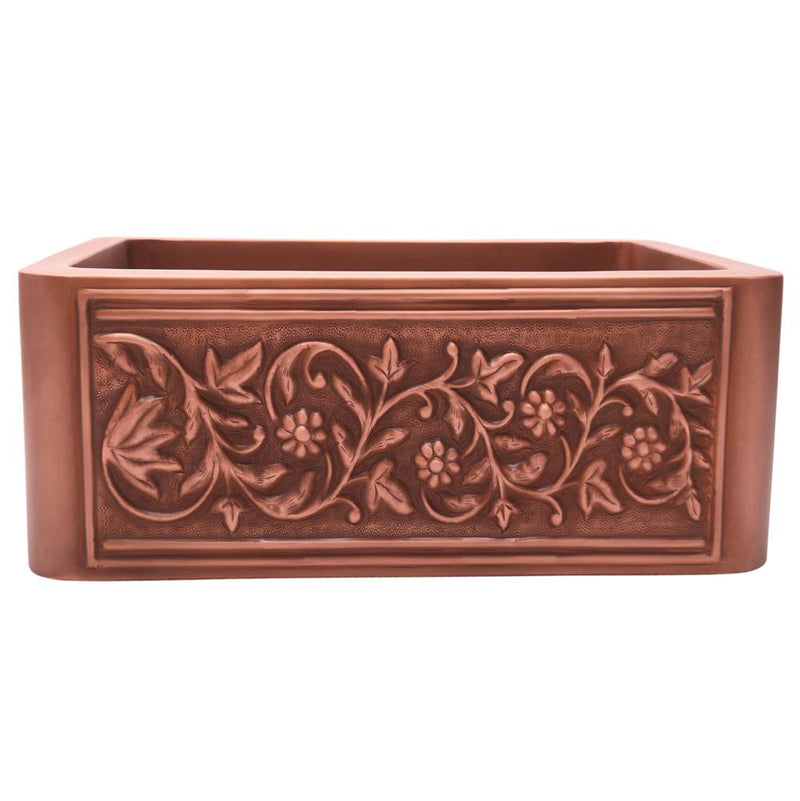 Barclay Cilantro 33'' Embossed SingleBwl Copper Farmer Sink-SAC