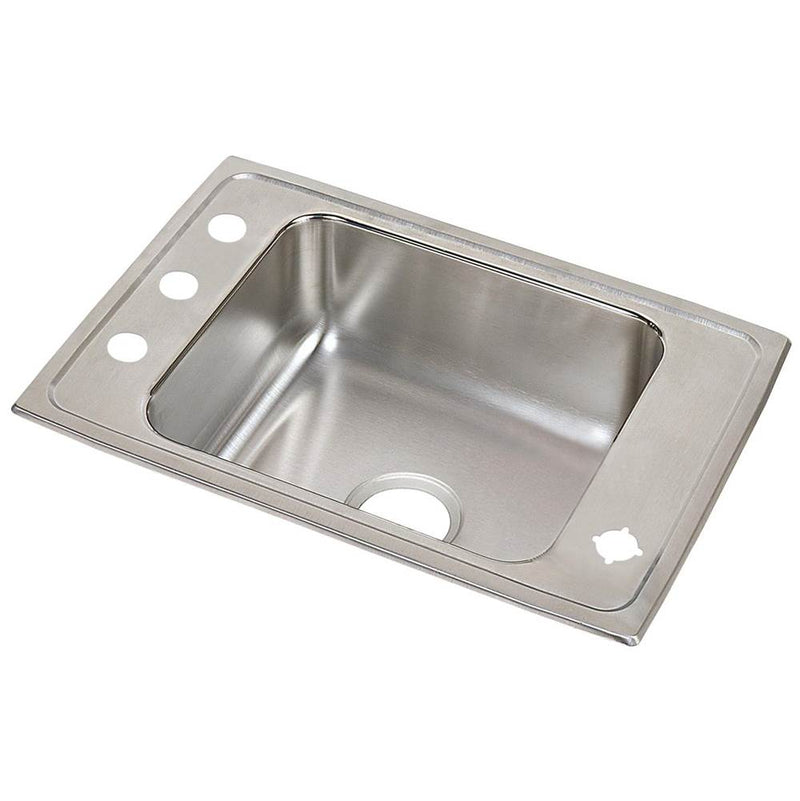 Elkay Lustertone Classic Stainless Steel 25'' x 17'' x 5-1/2'', 2-Hole Single Bowl Drop-in Classroom ADA Sink