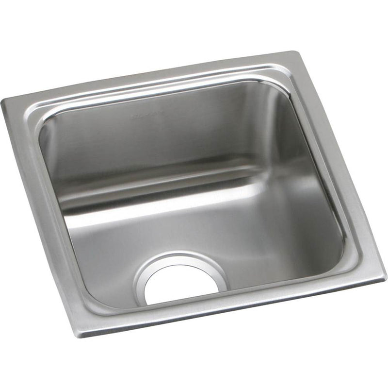 Elkay Lustertone Classic Stainless Steel 15'' x 15'' x 7-5/8'', Single Bowl Drop-in Bar Sink